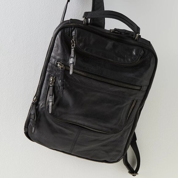 Free People Handbags - Free People East End Leather Backpack in True Black